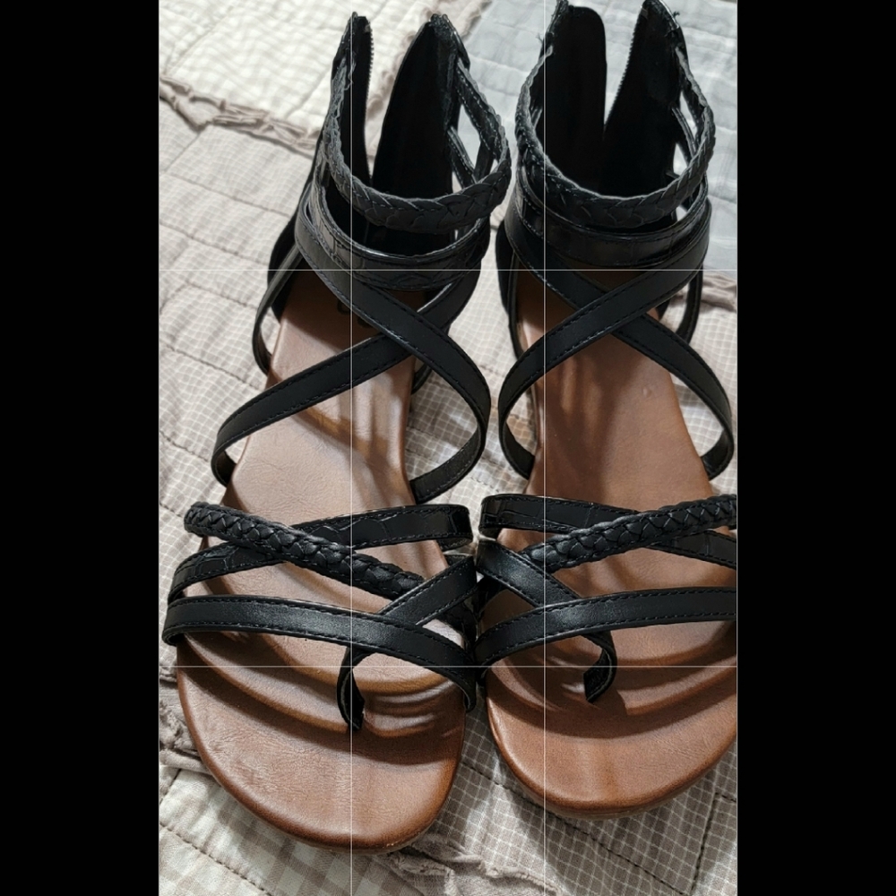 Black gladiator sandals